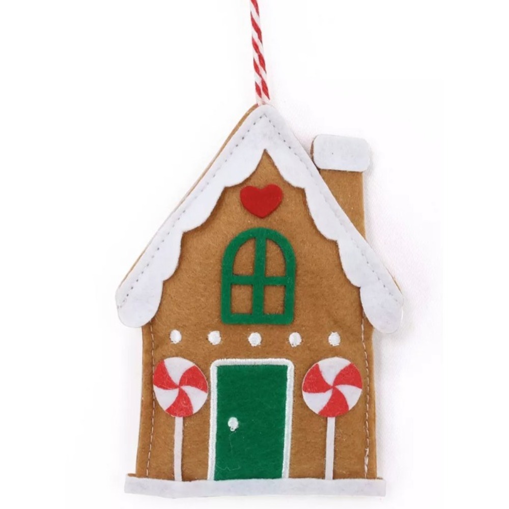 Target Bullseye ~ 3.5" Fabric Felt Gingerbread House Ornament Christmas 2025 NEW